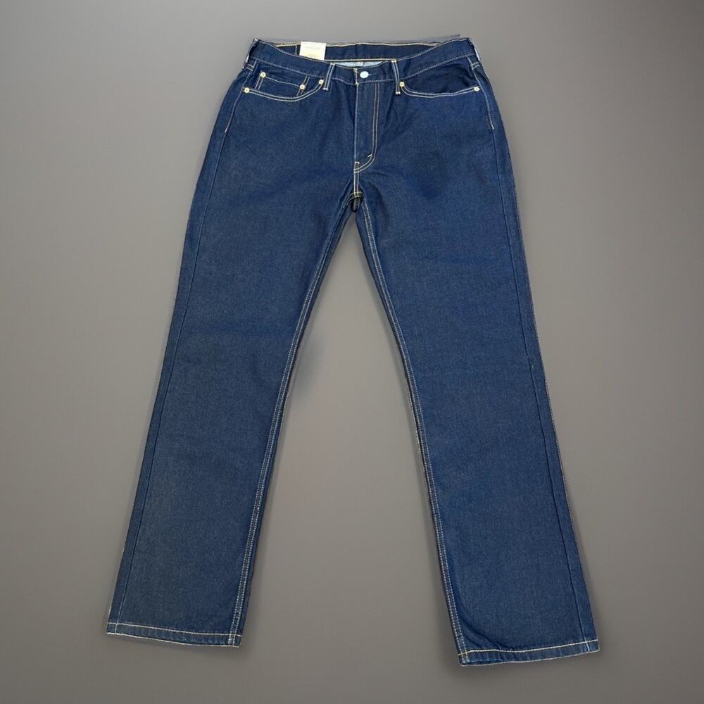 Levis 514 Jeans Mens 36x32 Blue Dark Wash Straight Stretch Denim Sit Below Waist